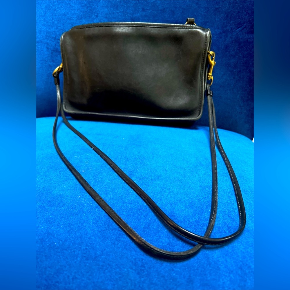 VTG Coach Bonnie Cashin Leather Clutch/Bag Crossbody NYC Black 30588829